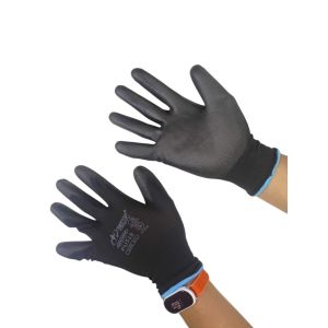 Перчатки х/б с обливкой тонкие черные