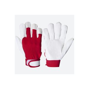 Перчатки рабочие Mechanic кожаные красно-белые